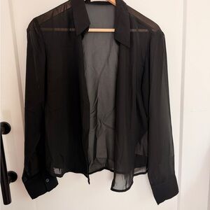 Abercrombie & Fitch Black Sheer Blouse